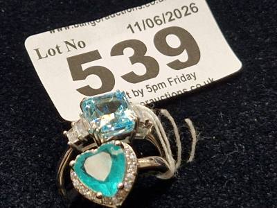 2 X SILVER DRESS RINGS