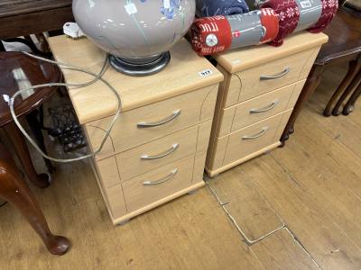 PAIR OF BEECH EFFECT BEDSIDES