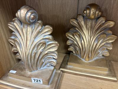 2 X GILT WALL FIXINGS