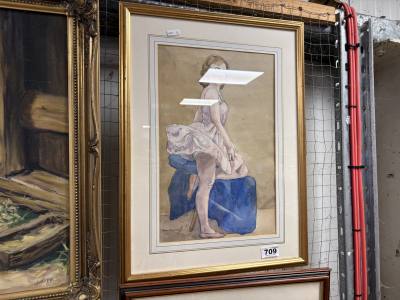 RENEE BICKERSTAFF WATERCOLOUR "BALLERINA"