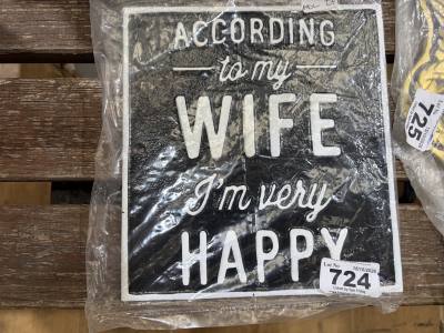 HAPPY WIFE SIGN