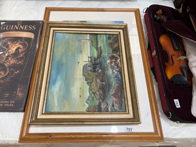 SIGNED WATERCOLOUR + EMERCER OIL