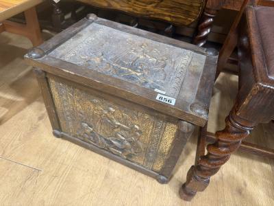 WOODEN + BRASS LOG BOX