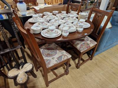 OAK OLD CHARM TABLE + 4 CHAIRS