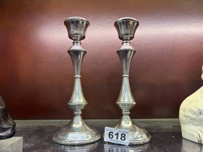 PAIR OF BIRMINGHAM SILVER CANDLESTICKS