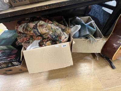2 X BOXES OF CURTAINS + LINENS