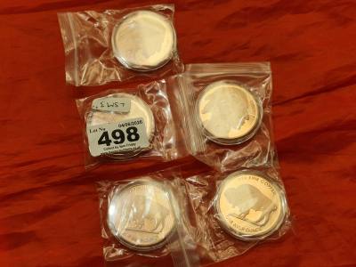 5 X 1 Oz 999 COPPER COINS