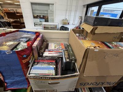 4 X BOXES + BAG OF DVD'S