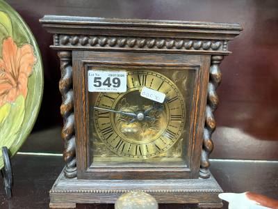 PEARCE + SONS DE LEEDS BRASS FACE MANTEL CLOCK