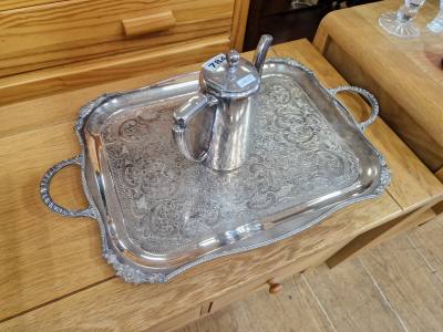 VIKING ARMS LARNE PLATED POT + CORONATION TRAY