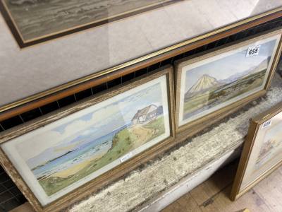 PAIR OF R. CRESSWELL BOAK TINTED ENGRAVINGS