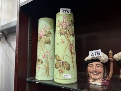 2 X VICTORIAN OPAQUE VASES