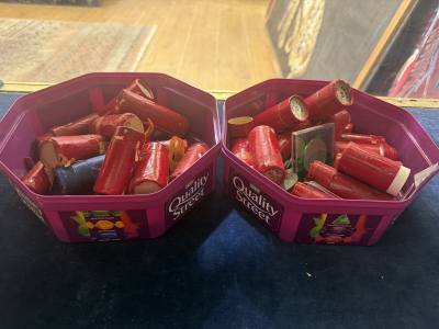 2 X BOXES OF FLORNS, PENNIES + COINS IN TUBES