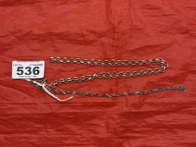 2 X VINTAGE SILVER NECKLACES