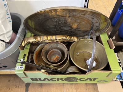 BOX OF BRASS + MIRROR