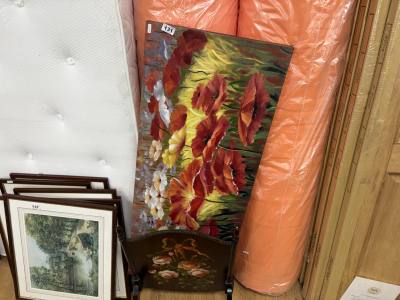 PAINTED FIRE SCREEN + PRINT