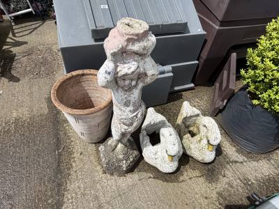 3 X STONE ORNAMENTS
