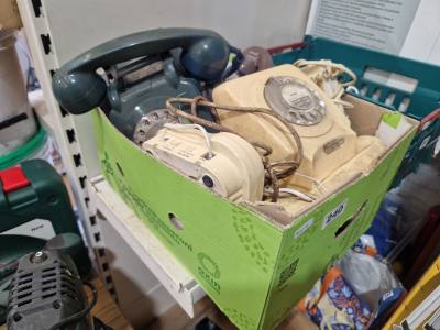 BOX OF RETRO TELEPHONES
