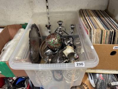 BOX OF PLATE WARE ETC.
