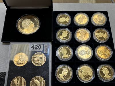 GILTED 2 DOLLAR + 5 COINS 