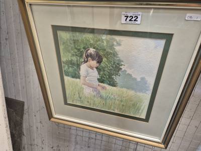 GERALD MAGUIRE "LITTLE GIRL IN THE MEADOW" (24X25)