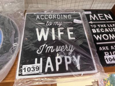 HAPPY WIFE SIGN