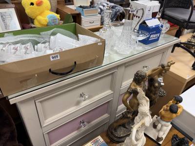 PAINTED DOUBLE DRAWER CHEST