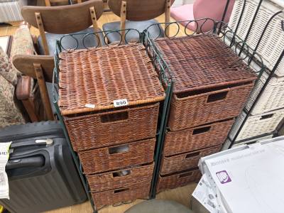 2 X WICKER BATHROOM CABINETS