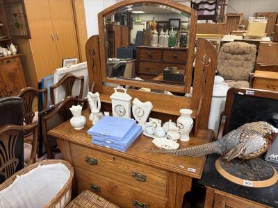OAK ARTS + CRAFTS DRESSING TABLE