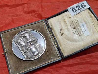 WHITE METAL AGRICULTURAL MEDALLION