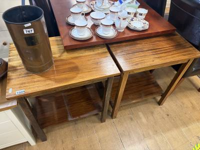 PAIR MAHOGANY SIDE TABLES