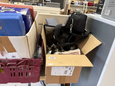 BOX OF TANKARDS + BINOCULARS