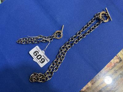 GUCCI STAINLESS STEEL + 18CT GOLD BRACELET + NECKLACE SET