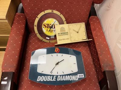 3 X ADVERT CLOCKS