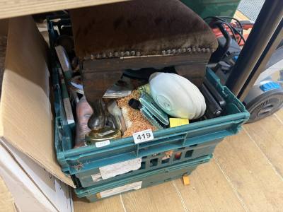 2 X BOX LOTS + STOOL