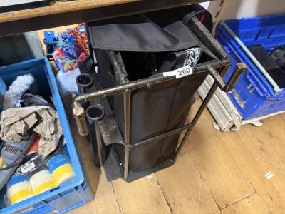 FISHING TROLLEY, RODS, REELS + TACKLE