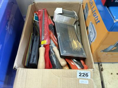 BOX OF WOOD WORKING TOOLS