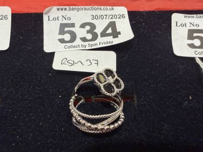 2 X SILVER DRESS RINGS