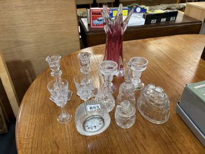 TABLE LOT OF CRYSTAL