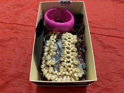 BOX OF DRESS JEWELLERY