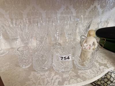 TABLE LOT OF CRYSTAL