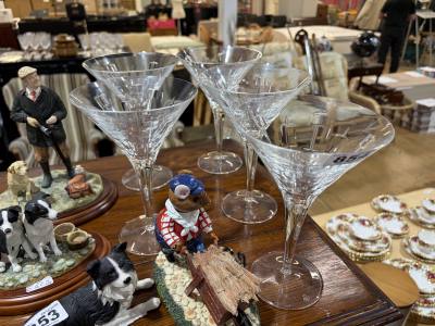 5 X CRYSTAL MARTINI GLASSES