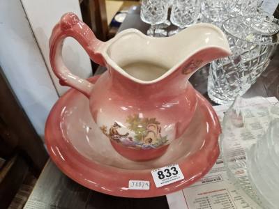 STAFFORDSHIRE JUG + BOWL