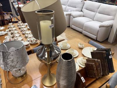 TABLE LAMP + CANDLE HOLDER + VASE