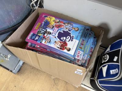 BOX OF FOOTBALL STICKERS + BOOKS 