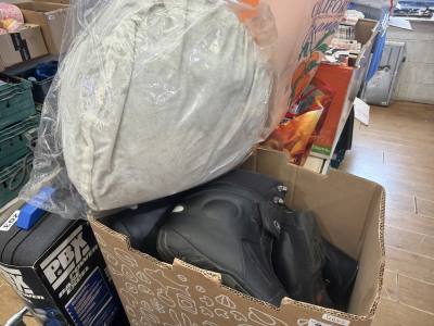 2 X PAIRS OF MOTORBIKE BOOTS + HELMET