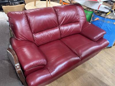 RED LEATHER SOFA