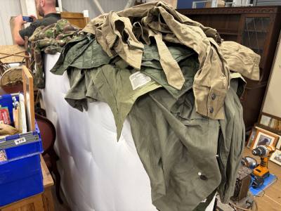 LOT OF ARMY JACKETS + TROUSERS