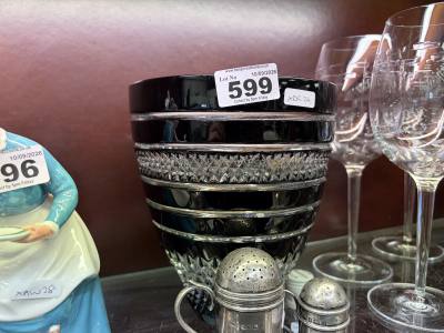 WATERFORD J. ROCHA BLACK CUT VASE