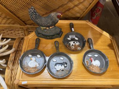 CAST DOOR STOP + FARMYARD PANS